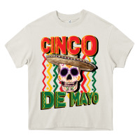 Cream cinco de mayo with skull Heavy Core Tee - CowGirlArtShop