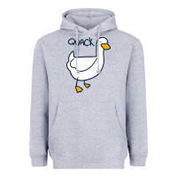 Heather Grey quack duck Heavyweight Hoodie - linhVisuals