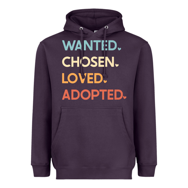 Adoption Day Announcement   Wanted Chosen Loved Adopted Premium T Shir Heavyweight Hoodie by linhVisuals | Teevron