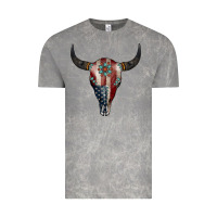 Cloud Rock American Bull Skull Gemstone Vintage Tee - Jasminsmagicworld