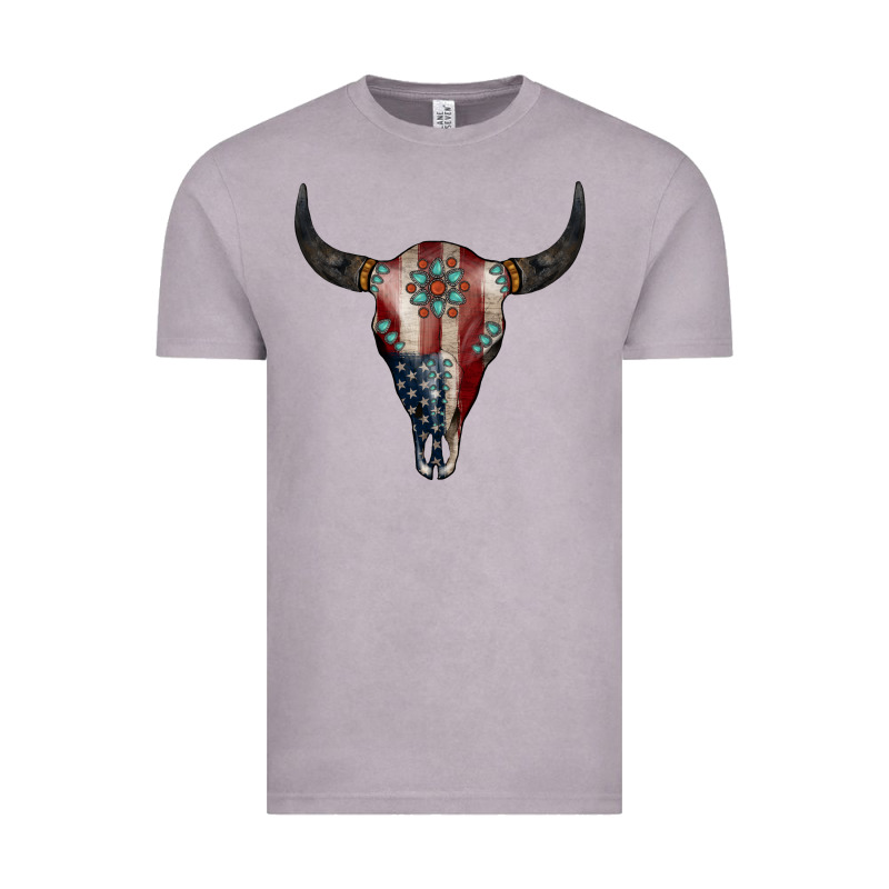 American Bull Skull Gemstone Vintage Tee by Jasminsmagicworld | Teevron