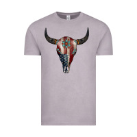 Vintage Zinc American Bull Skull Gemstone Vintage Tee - Jasminsmagicworld