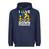Navy down syndrome awareness month special needs love Heavyweight Hoodie - linhVisuals