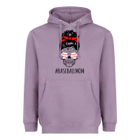 Lavender Baseball Mom Skull Heavyweight Hoodie - linhVisuals