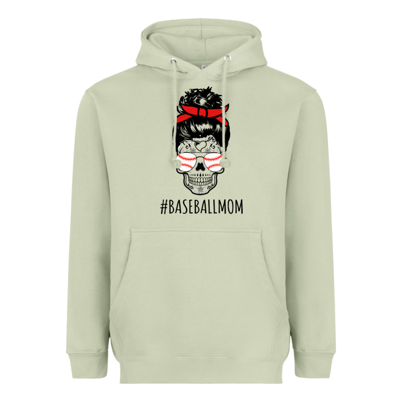 Baseball Mom Skull Heavyweight Hoodie by linhVisuals | Teevron