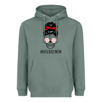 Sage Baseball Mom Skull Heavyweight Hoodie - linhVisuals
