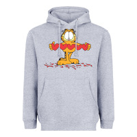 Heather Grey garfiel Heavyweight Hoodie - linhVisuals