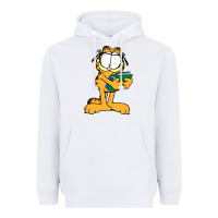 White garfiel Heavyweight Hoodie - linhVisuals