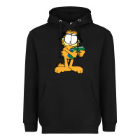 Black garfiel Heavyweight Hoodie - linhVisuals