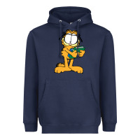 Navy garfiel Heavyweight Hoodie - linhVisuals