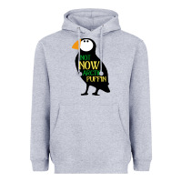 Heather Grey not now arctic puffin! ,  not now arctic puffin Heavyweight Hoodie - linhVisuals