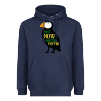 Navy not now arctic puffin! ,  not now arctic puffin Heavyweight Hoodie - linhVisuals