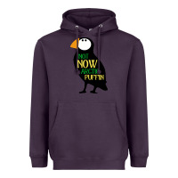 Plum not now arctic puffin! ,  not now arctic puffin Heavyweight Hoodie - linhVisuals