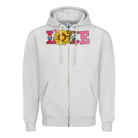 Dove Grey love sunflower valentines day Zipper Hoodie - AdoDesignShop