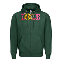 Sports Green love sunflower valentines day Zipper Hoodie - AdoDesignShop