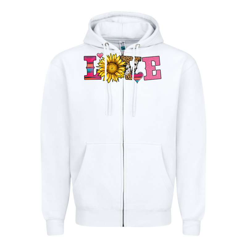 Love Sunflower Valentines Day Zipper Hoodie by AdoDesignShop | Teevron