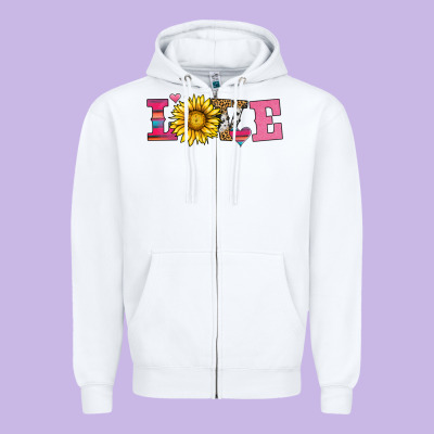Love Sunflower Valentines Day Zipper Hoodie Designed By Adodesignshop