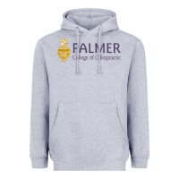 Heather Grey college of chiropractic Heavyweight Hoodie - linhVisuals