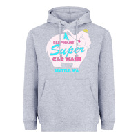 Heather Grey pink elephant car wash Heavyweight Hoodie - linhVisuals