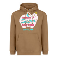 Toasted Coconut pink elephant car wash Heavyweight Hoodie - linhVisuals