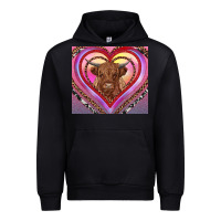 Black highland cow valentine's day Urban Hoodie - RanaPortraitStore