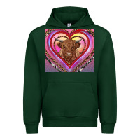Forest Green highland cow valentine's day Urban Hoodie - RanaPortraitStore