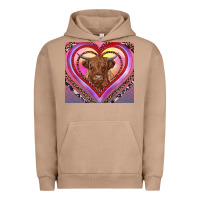 Pigment Burro highland cow valentine's day Urban Hoodie - RanaPortraitStore