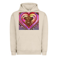 Pigment French Oak highland cow valentine's day Urban Hoodie - RanaPortraitStore