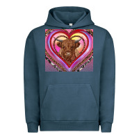 Pigment Midnight Navy highland cow valentine's day Urban Hoodie - RanaPortraitStore