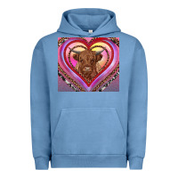 Pigment Pebble Blue highland cow valentine's day Urban Hoodie - RanaPortraitStore