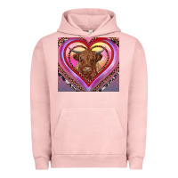 Pigment Salmon highland cow valentine's day Urban Hoodie - RanaPortraitStore