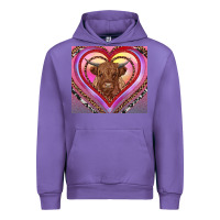 Tulip highland cow valentine's day Urban Hoodie - RanaPortraitStore