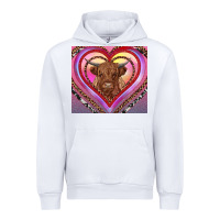 White highland cow valentine's day Urban Hoodie - RanaPortraitStore