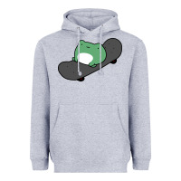 Heather Grey skateboarding frog Heavyweight Hoodie - linhVisuals
