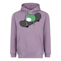 Lavender skateboarding frog Heavyweight Hoodie - linhVisuals
