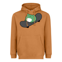 Meerkat skateboarding frog Heavyweight Hoodie - linhVisuals