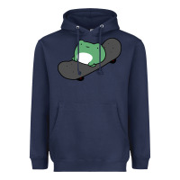 Navy skateboarding frog Heavyweight Hoodie - linhVisuals