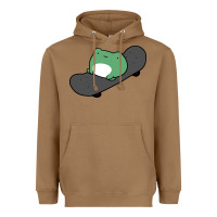 Toasted Coconut skateboarding frog Heavyweight Hoodie - linhVisuals