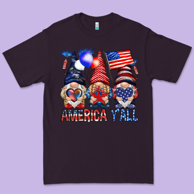 America Y'all With Gnomies Premium Tee Designed By Howdyjamesfarm