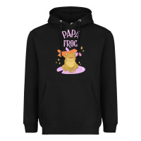 Black papa frog Heavyweight Hoodie - linhVisuals
