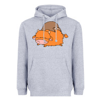 Heather Grey sloth and highland cow Heavyweight Hoodie - linhVisuals
