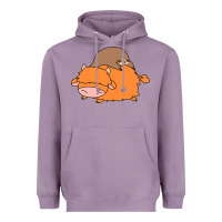 Lavender sloth and highland cow Heavyweight Hoodie - linhVisuals