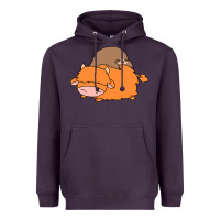 Plum sloth and highland cow Heavyweight Hoodie - linhVisuals