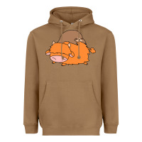 Toasted Coconut sloth and highland cow Heavyweight Hoodie - linhVisuals