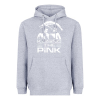 Heather Grey gift for men kissing the pink Heavyweight Hoodie - linhVisuals