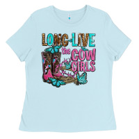 Baby Blue long live the cowgirls olivia Ladies Tee - OliviaCreatesArt
