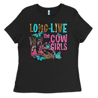 Black long live the cowgirls olivia Ladies Tee - OliviaCreatesArt