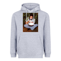 Heather Grey johnny cash eating cake in a bush Heavyweight Hoodie - linhVisuals