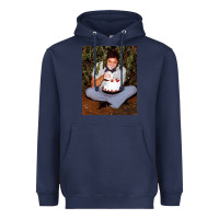Navy johnny cash eating cake in a bush Heavyweight Hoodie - linhVisuals