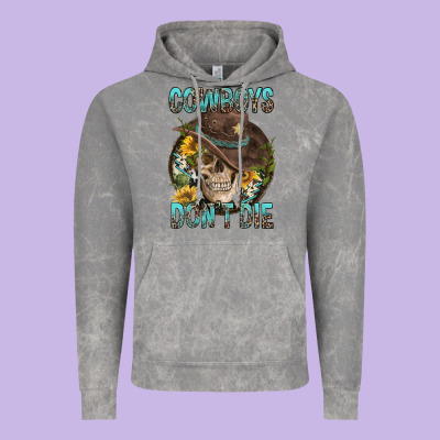 Cowboys Don't Die Vintage Hoodie Designed By Fadigitalartstudio